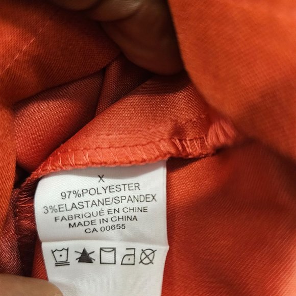 Penningtons Burnt Orange Snap Button Front Closure Long Sleeve Collared Shirt - Picture 5 of 12